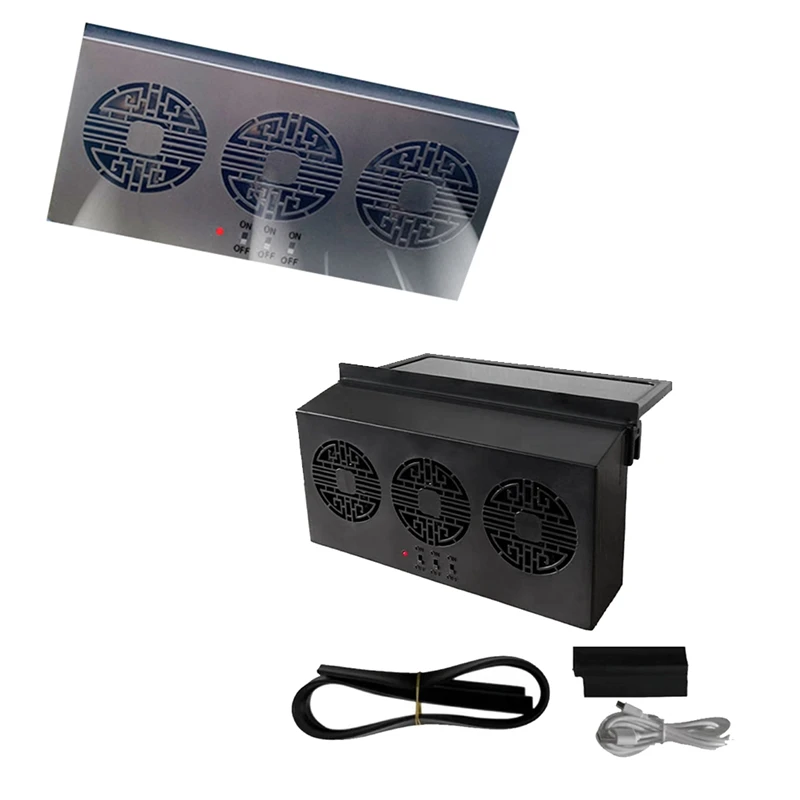 Hot Salefully Automatic Solar Light Control Ventilation Fan Vehicle Exhaust Fan Circulation Fan Solar Light Control Exhaust Fan