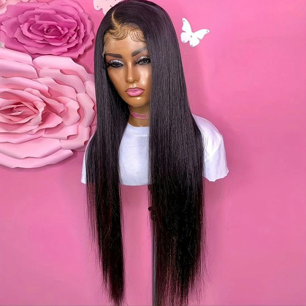 

30 34 Inch 180 Density Brazilian Remy 13x4 Lace Front Wig For Women Bone Straight Transparent 13x4 Lace Frontal Human Hair Wigs