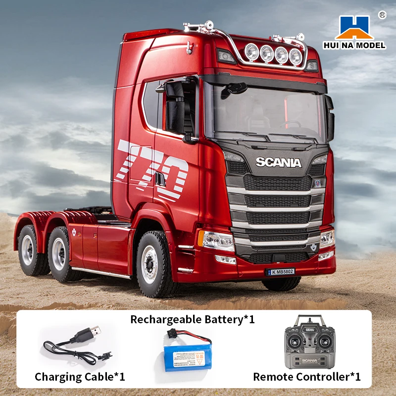 

Huina 1501 Car Head 770S V8 1/18 RC Alloy Tractor Truck 19CH 2.4G Engineering Trailer Truck with Light and Sound Toys