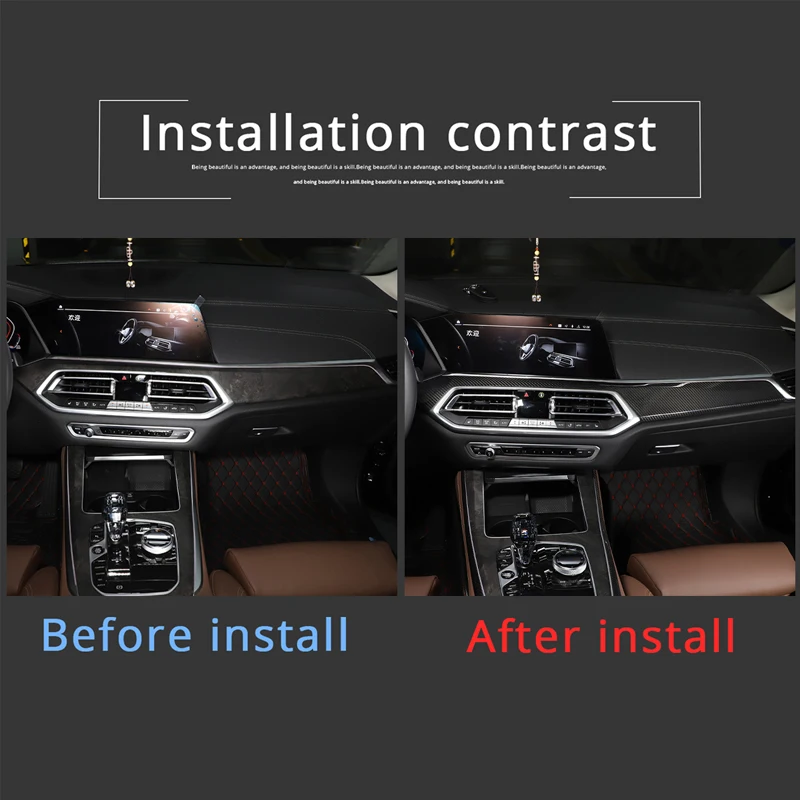 

2Pcs Real Carbon Fiber For BMW X5 G05 X6 G06 2019-2022 Car central control decorative panel sticker Car protection accessories