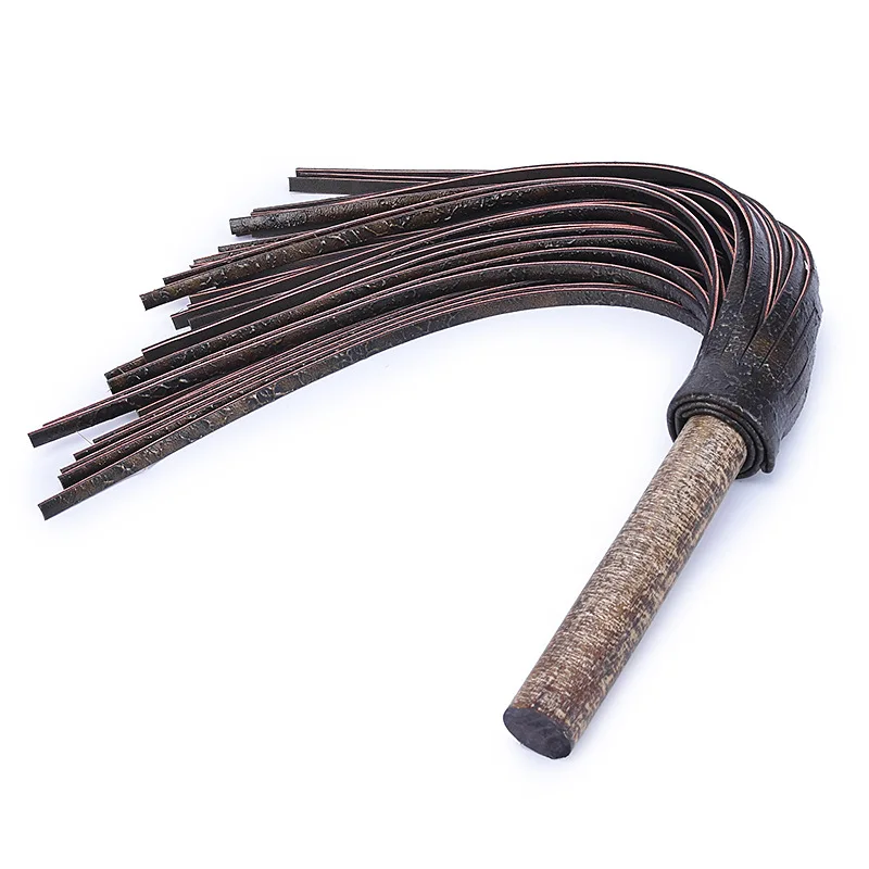 

Handwork Make Genuine Leather COW LEATHER Whip，Ancient Wooden Round Handle new