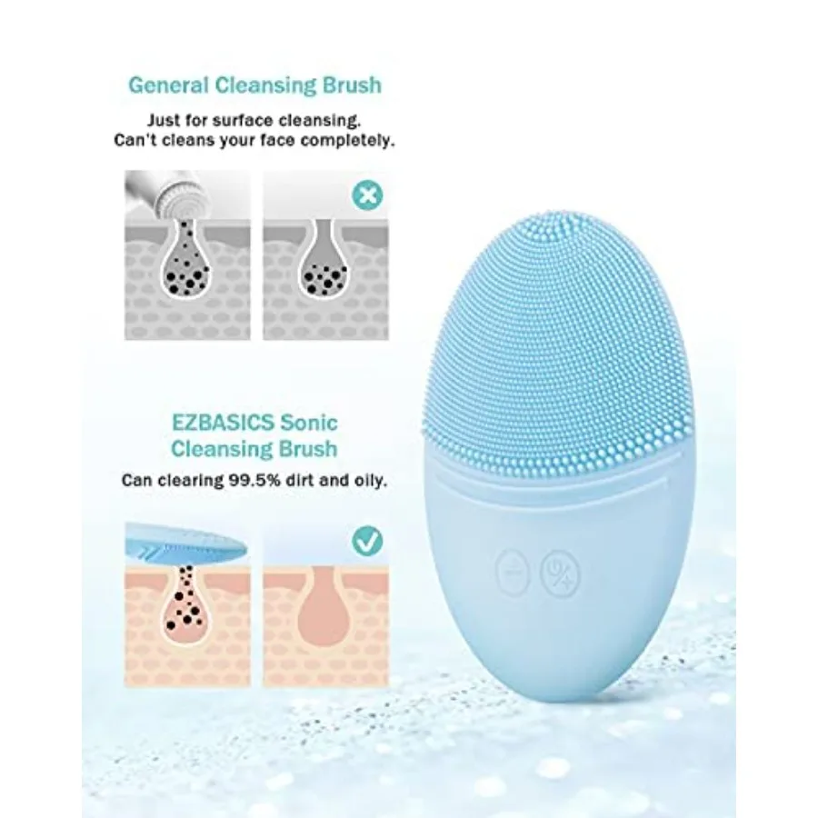 Cepillo de limpieza Facial, cepillo Facial vibratorio sónico resistente al agua para limpieza profunda, exfoliante y masaje suave, char inductivo