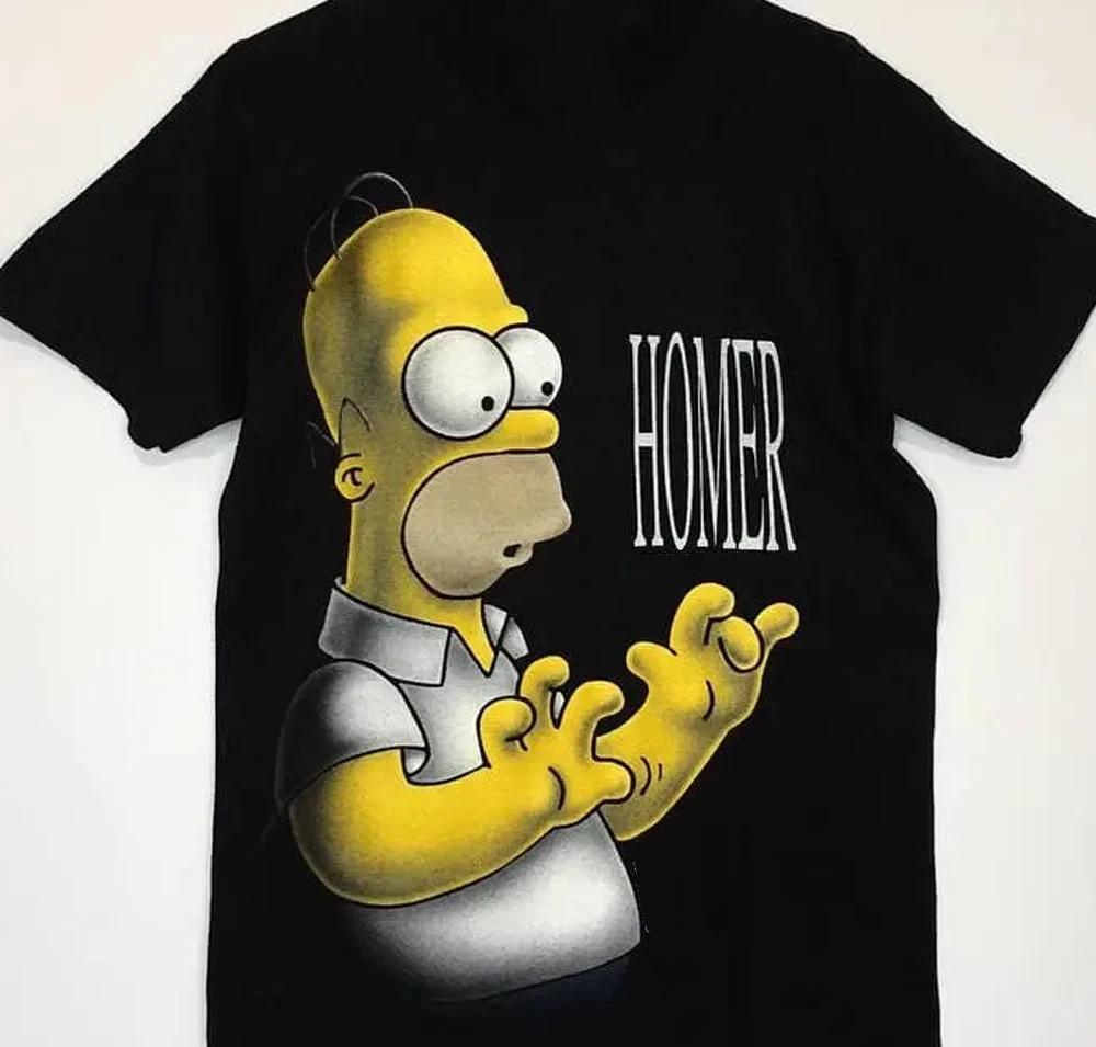Simpsons Bart Simpson HOMER schwarzes T-Shirt Unisex T-Shirt Alle Größen Unisex Alle Größen S-4XL T-Shirt Santa T-Shirt Lustiges Grafik-T-Shirt Retro