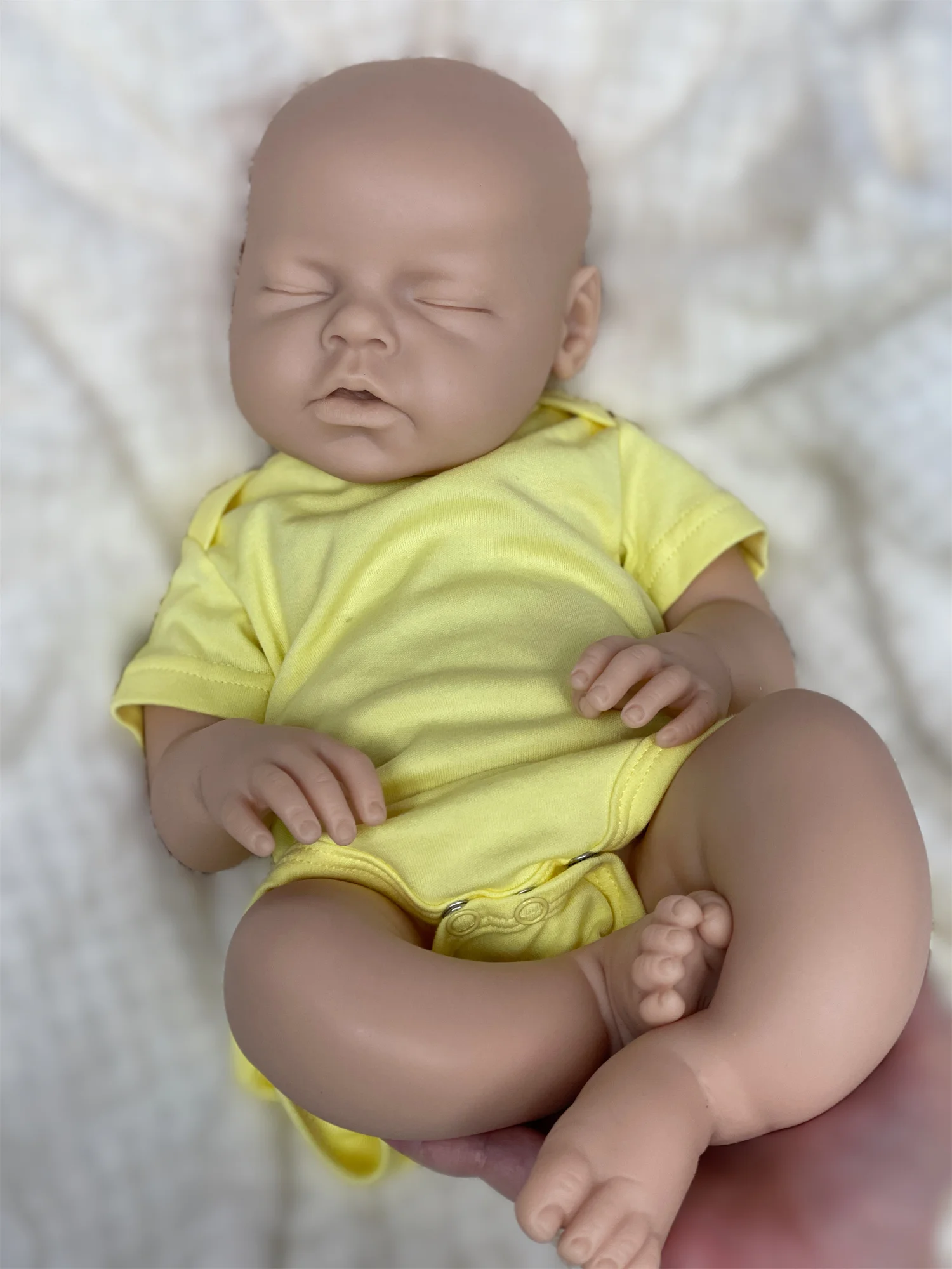 Can Drink Water Unpainted 20 Inch Whole Body Silicone Boy Doll With Soft Touch Feeling Waterproof Flexible  bebe reborn Doll