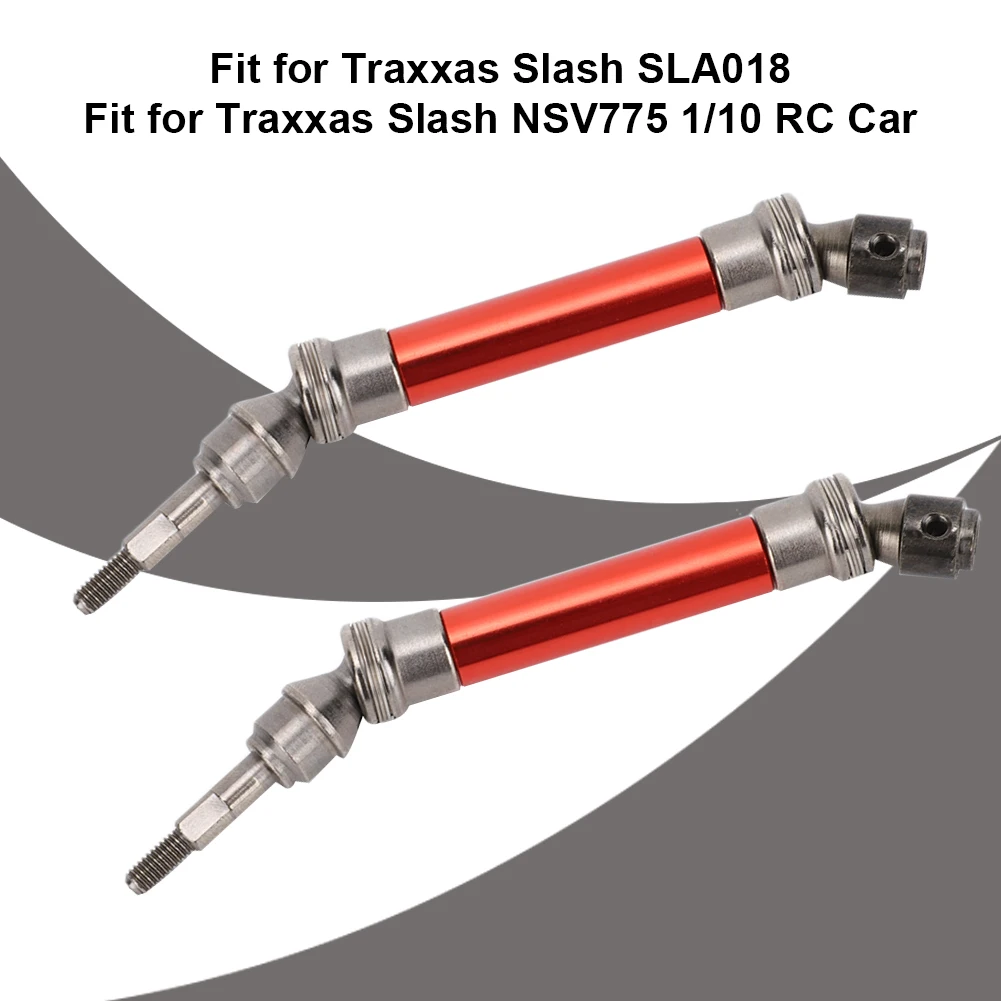 2 pçs rc carro dianteiro cvd tipo de três seções peças do eixo de transmissão acessórios apto para traxxas slash rc eixo de transmissão do carro