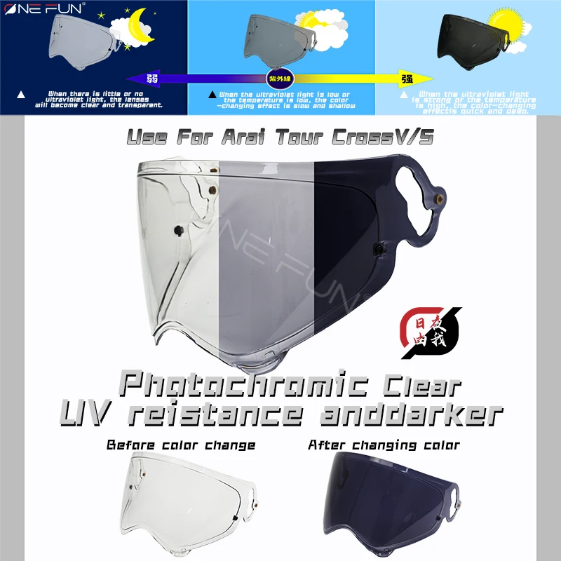 crossv5-ヘルメットフォトクロミック-ツアー用-crossv5-tour-x5-tx5-xd-5-抗紫外線pcバイザーレンズ-昼夜兼用-強度のあるヘルメットバイザー-アライ用
