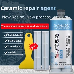 50ML Ceramics Repair Glue Adhesive Strong White Floor Tile Marble Toilet Industrial Constructions Bulking Agent For Glass Tube