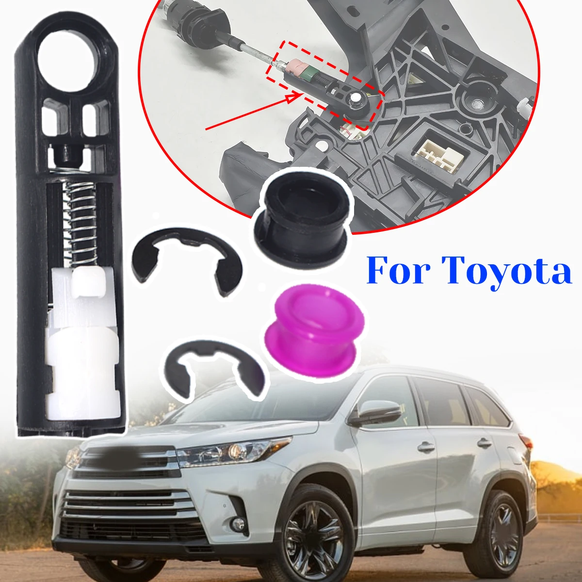 

For Toyota Highlander XU70 2019-2025 Gearbox Shift Cable Linkage Control Bushing Gear Lever Selector End Rod Connect Car Auto
