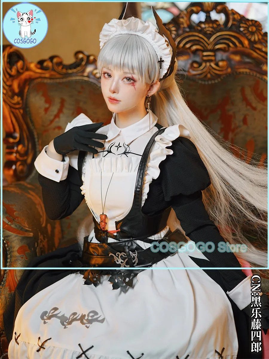 COSGOGO Game Arknights 2023 Phonological Synesthesia Irene Cosplay Costume Maid Dress Role Play Clothing Anime Women