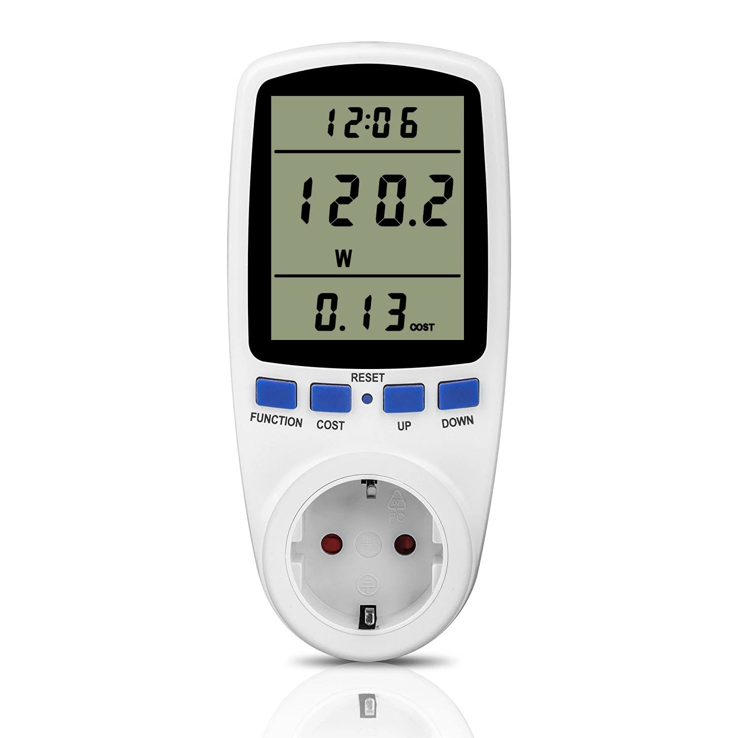 

2pcs 220V Digital LCD Power Meter 7 Display Models EU Plug Socket Wattmeter for Energy Measuring Overload Protection Kwh