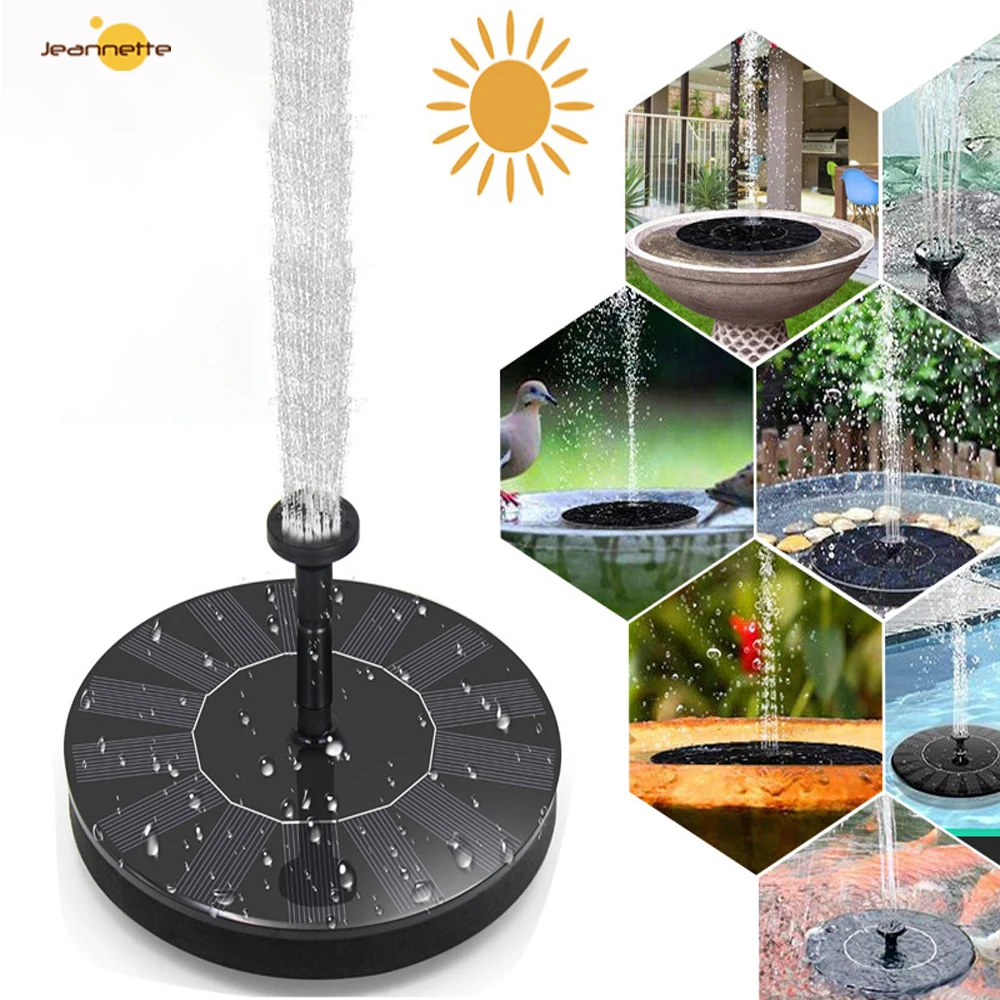 

Solar Fountain Pump Energy-saving Plants Watering Kit Colorful Solar Fountain Solar Panel Bird Bath Fountain Outdoor Garden Pool