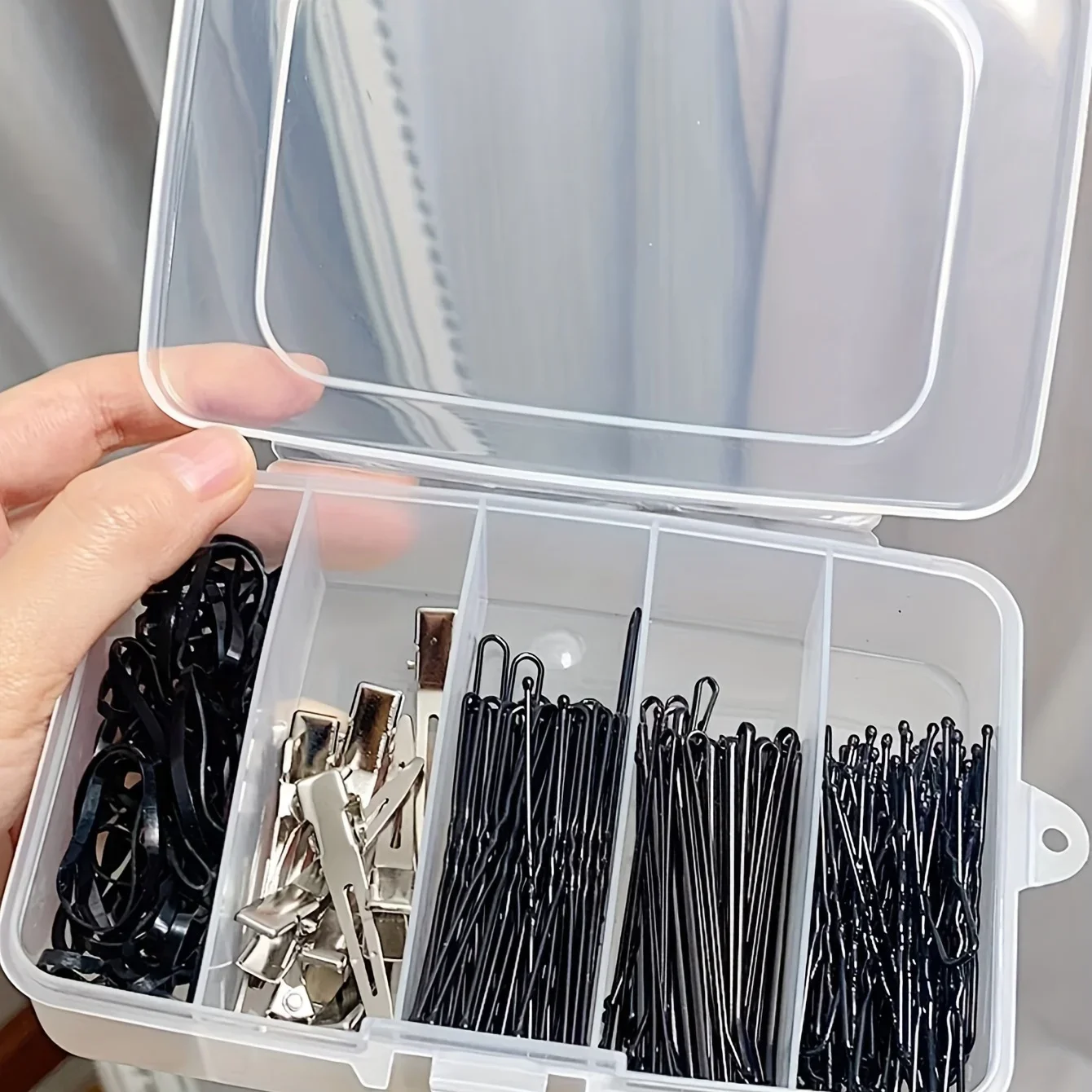 

Clear 5/6-grid Portable Plastic Hair Clips Jewelry Box Accessories Organizer Household Travel Supplies With Dust Proof Dice box