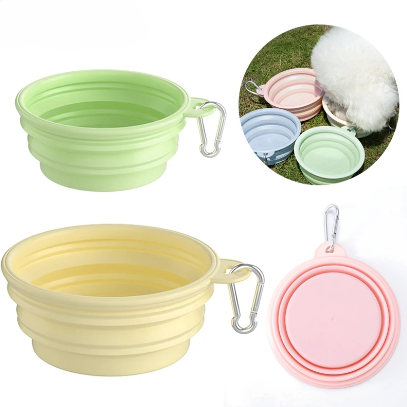 

350ml Collapsible Dog Bowl Outdoor Travel Pet Drinking Bowl for Dog Cats Folding Silicone Bowl Puppy Food Container