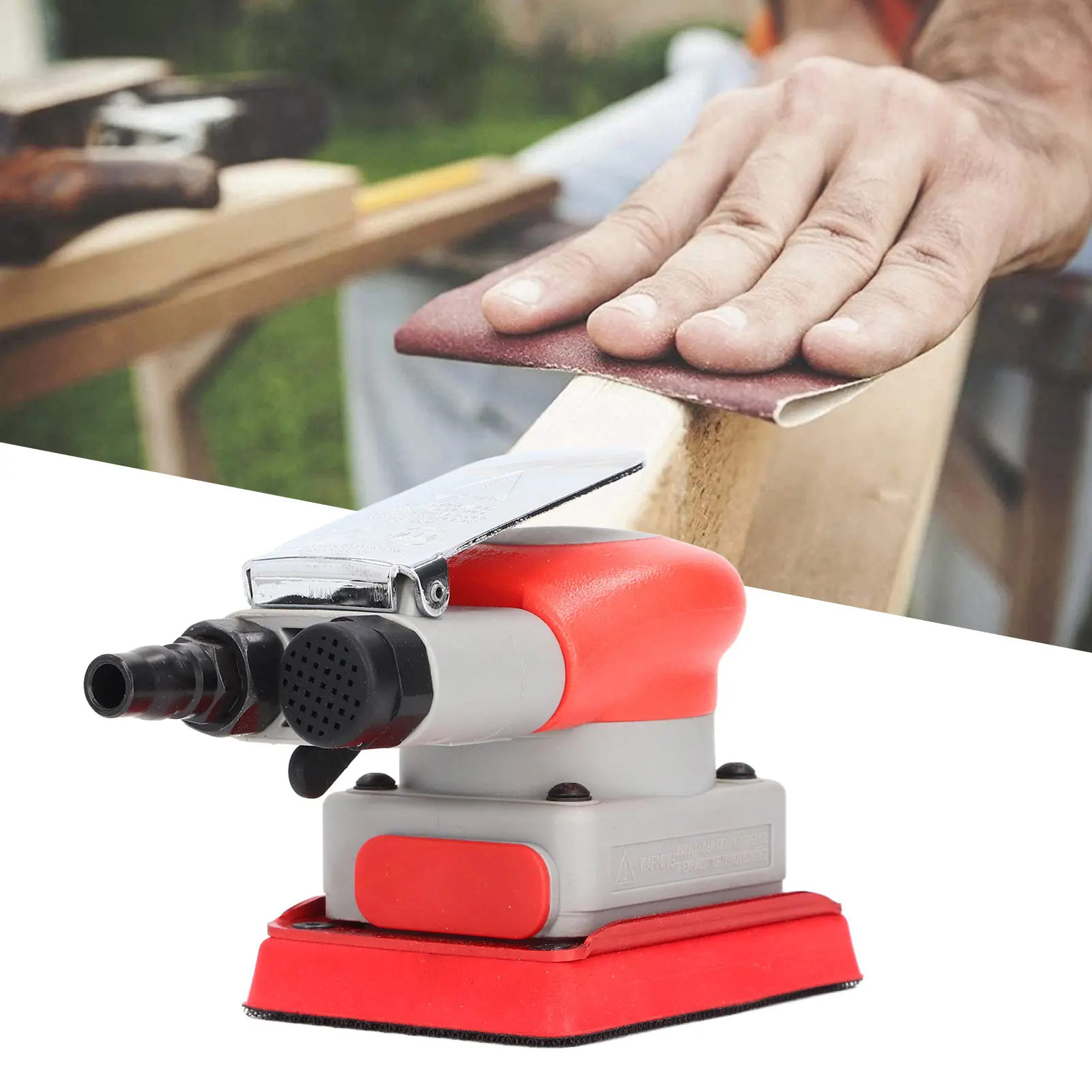 

Air Random Orbital Sander Push Type Pneumatic Palm Tool for Auto Body Work Woodworking Pneumatic Sander Palm Air Powered Sander