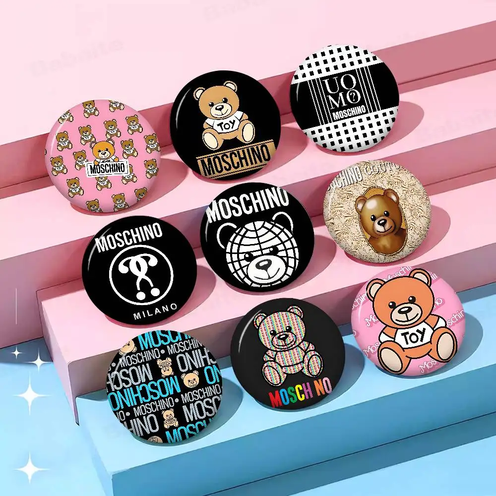 Classic M-Moschino 58mm Cute Anime Figure Icon Badge Handmade Tinplate Brooch For Backpack Clothes Chest Ornament Gifts