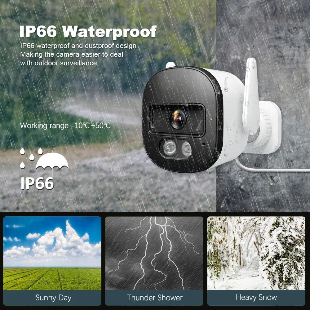 كاميرا تويا بوليت، خارجية، خارجية بدقة 4 ميجابكسل، 5 جيجا هرتز، واي فاي، مقاومة للماء، ثنائية الاتجاه، إنذار كشف الحركة، كاميرات IP مع أليكسا، جوجل، أونفيف