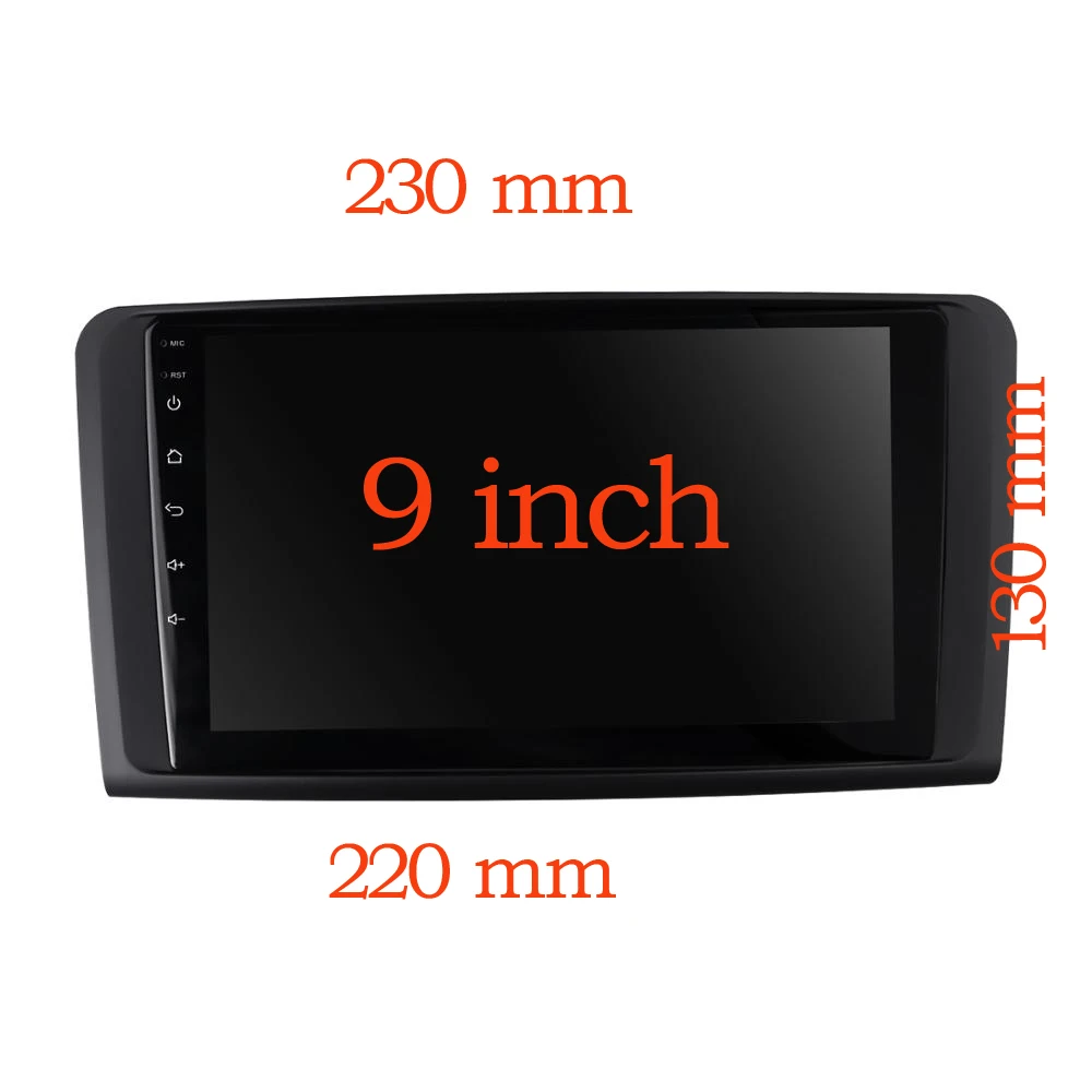 9 Inch For MERCEDE BENZ ML GL ML350 GL320 X164 W164 Car Radio Stereo Android GPS MP5 Player Fascia Planel Frame Dashboard Cover