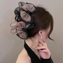 1 sweet Augen mesh grab clip Large AB face hair clip women's back of head 2024 new premium touch shark clip