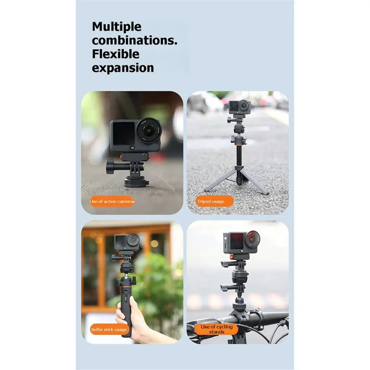 Quick-Mount Dual Claw Mount Base 1-Second Quick Release Anti-Drop Lock for Action Pro Accessories