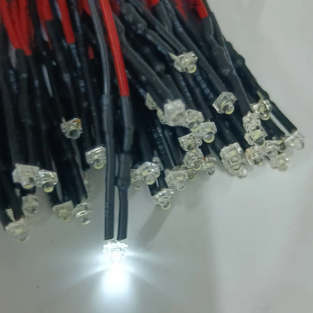 90pcs 3V-12V 1.8mm2mm LED Red/Green/Blue/Yellow/UV/Orange/Pink/Warm/White Pre-Wired Light Emitting Diodes