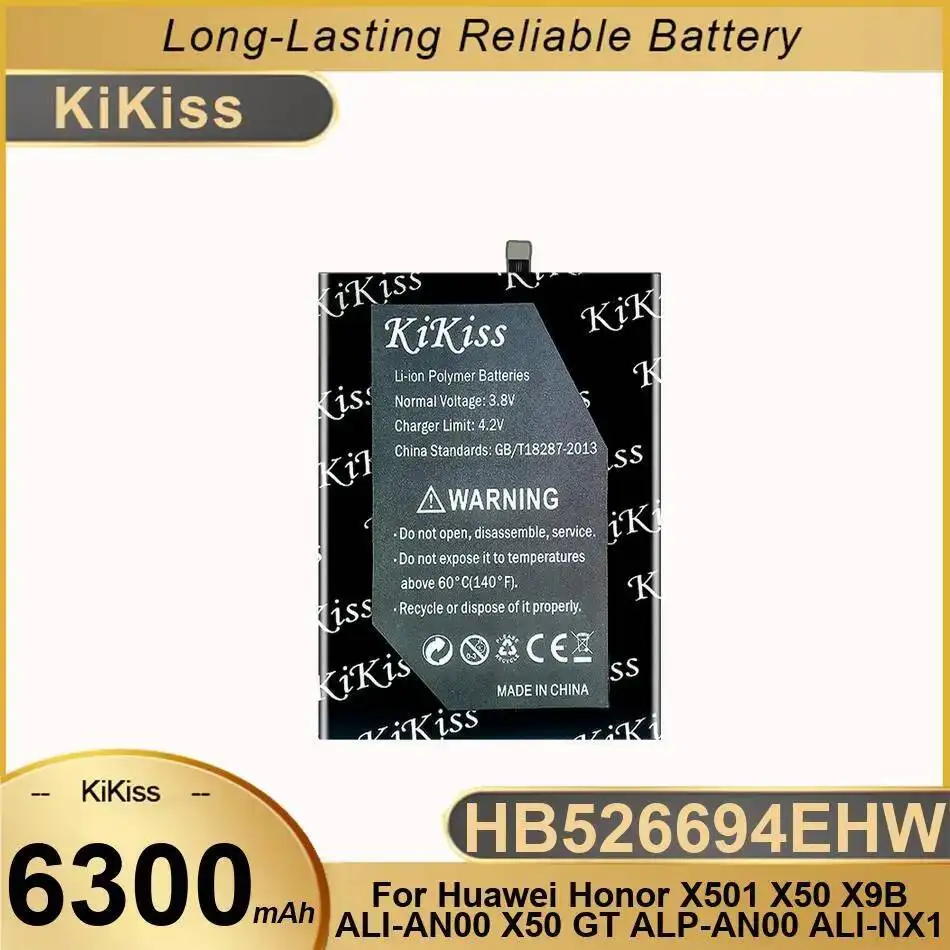 

Mobile Phone Battery HB526694EHW 6300Mah For Huawei Honor X501 X50 X9B Ali-AN00 GT Alp-AN00 Ali-NX1