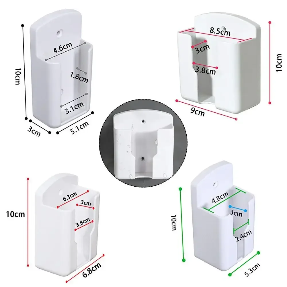 1pc Universal White Air Conditioner Remote Control Holder Wall Mounted Box Storage ABS Phone Charging Bracket