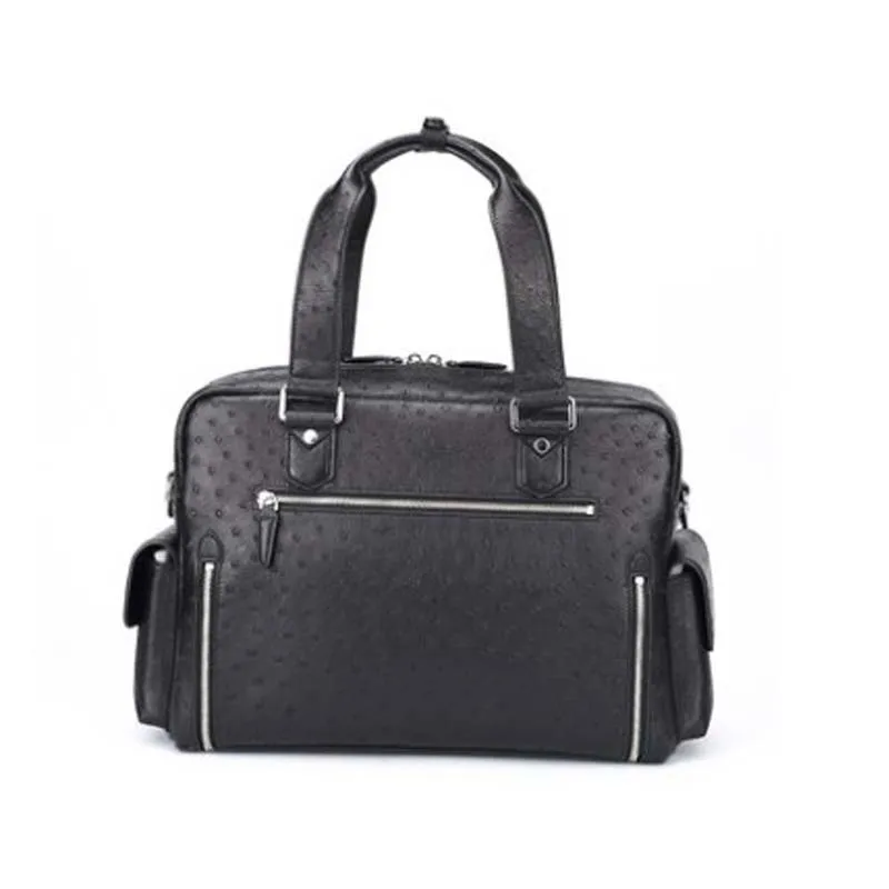

mafeimengge new arrival Ostrich leather bag male business leisure men handbag business trip male Travel
