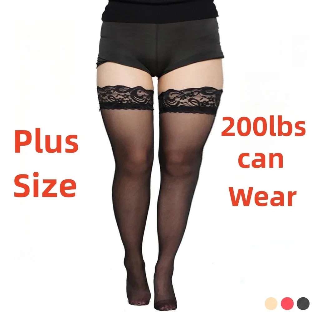 Fishnets Plus Size Stocking Lace Long Sock for Over Size Women Black white Fishnet Stockings Sexy Knee Thigh High Socks XXXXL