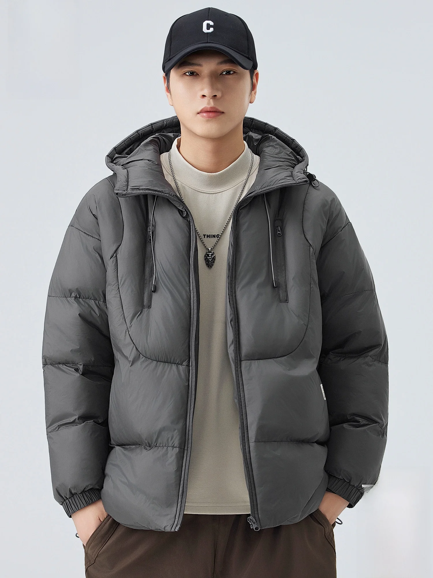 

Зимняя теплая хлопковая куртка Paul Frank с капюшоном, мужская, свободного кроя, ветрозащитная, повседневная, молодежная, из нейлоновой ткани