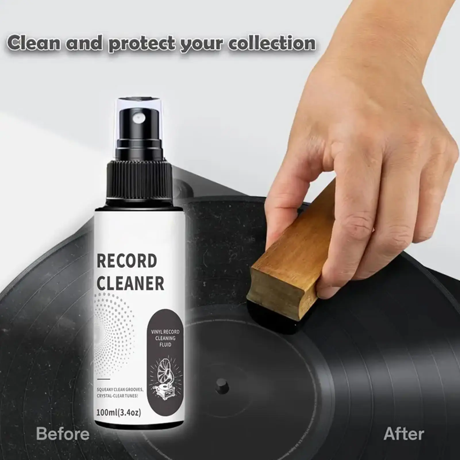 new 100ml Record Cleaning Spray Washer Fluid With Towel Record Care Solution Kit For Collectors Enthusiasts Professionals Studio