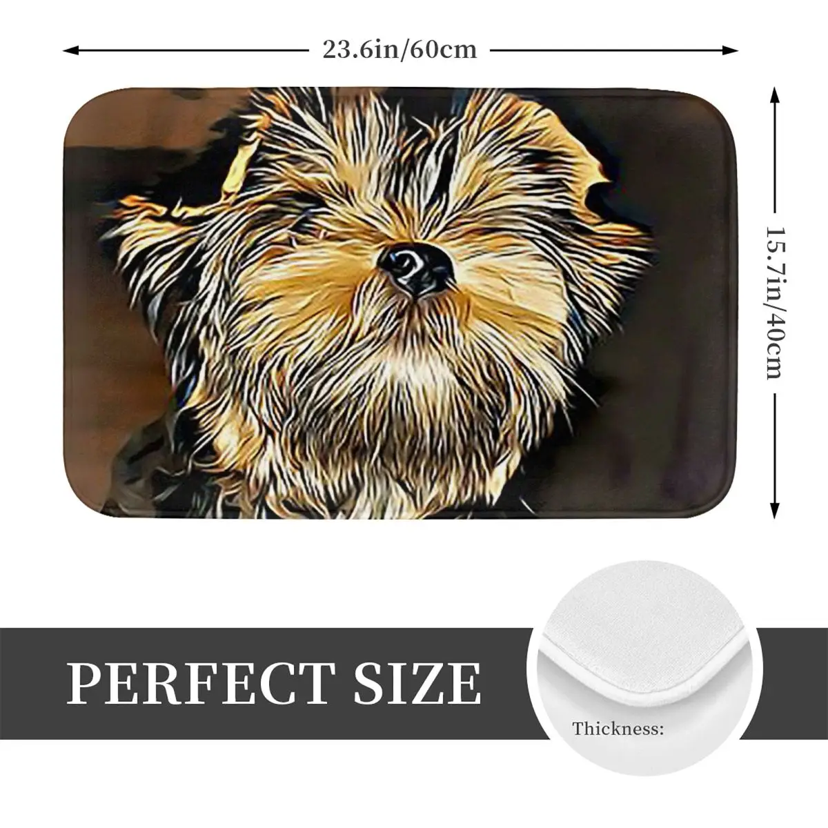 Cute Yorkie Yorkshire Terrier Puppy Dog Anti-slip Doormat Floor Mat Carpet Rug for Kitchen Entrance Home Bedroom Footpad Mats