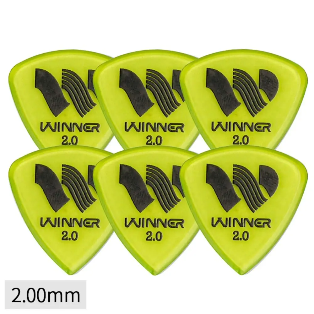 6 Pcs Winner Guitar Picks 2.0MM Thick Anti-Slip Electric Guitar Picks Large Triangular Picks Accessories Acoustic Guitar