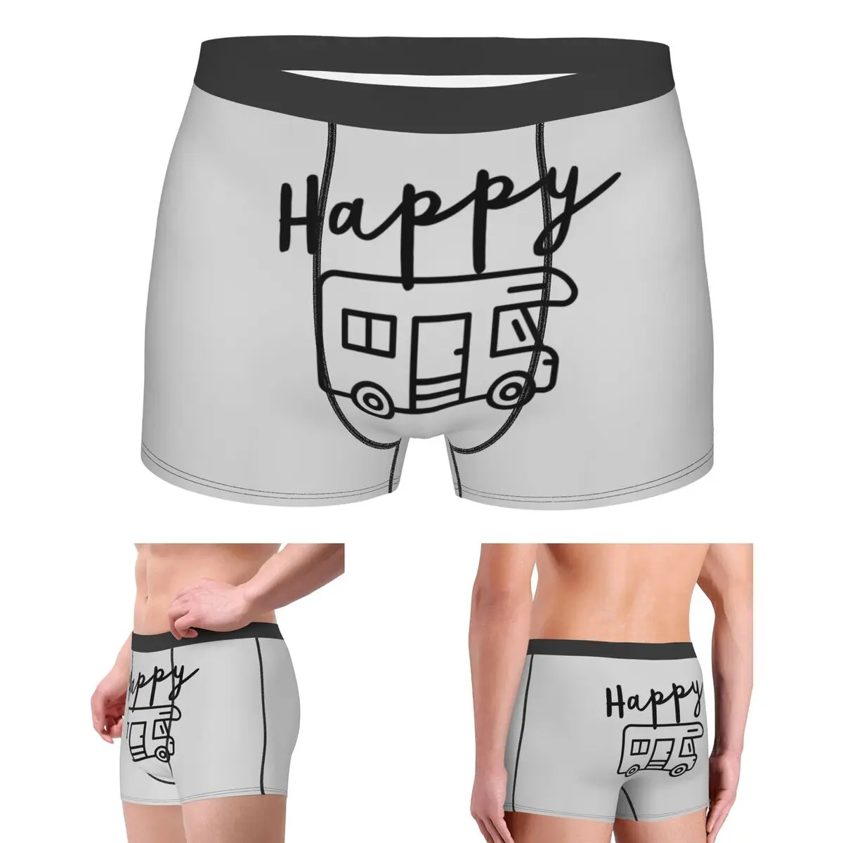 

Boxer Underpants Shorts Happy Camper (RV) Panties Men Soft Underwear for Homme Man Boyfriend Gift