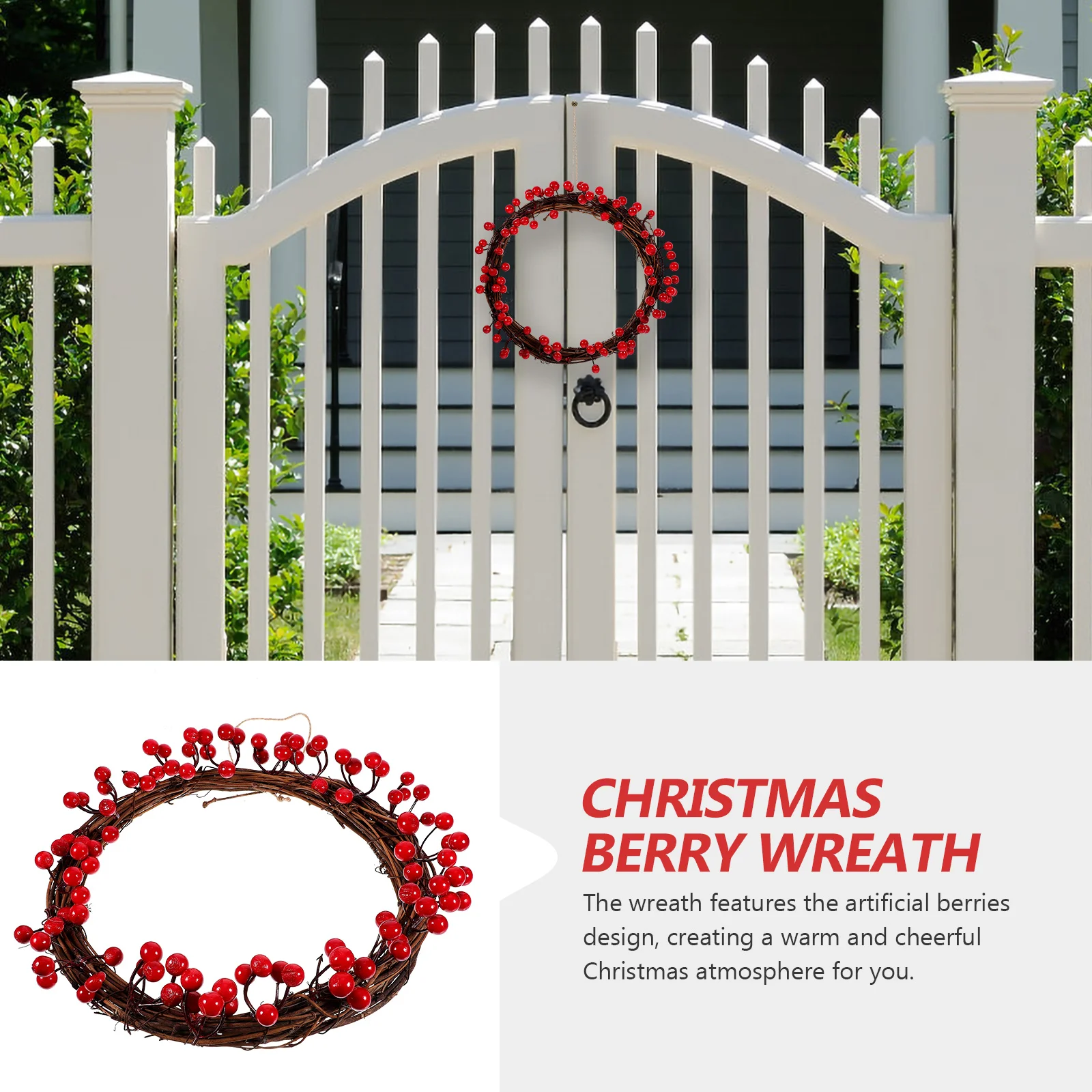 

Decorate Artificial Berry Wreath Home Wreaths Wood Hanging Decorations for Front Door