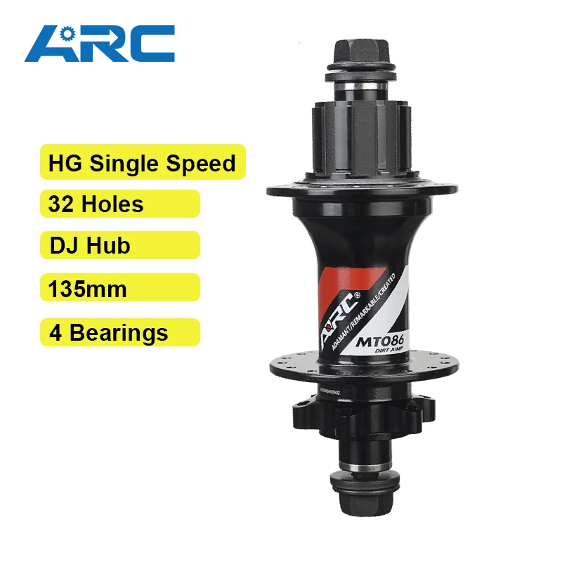 

ARC High Quality 32 Holes Dirt Jump Hub 6 Disc Bolt J-Bend BMX Hub 6 Pawls 4 Sealed Bearing Hub 135mm Rear Bicycle Bike Hub