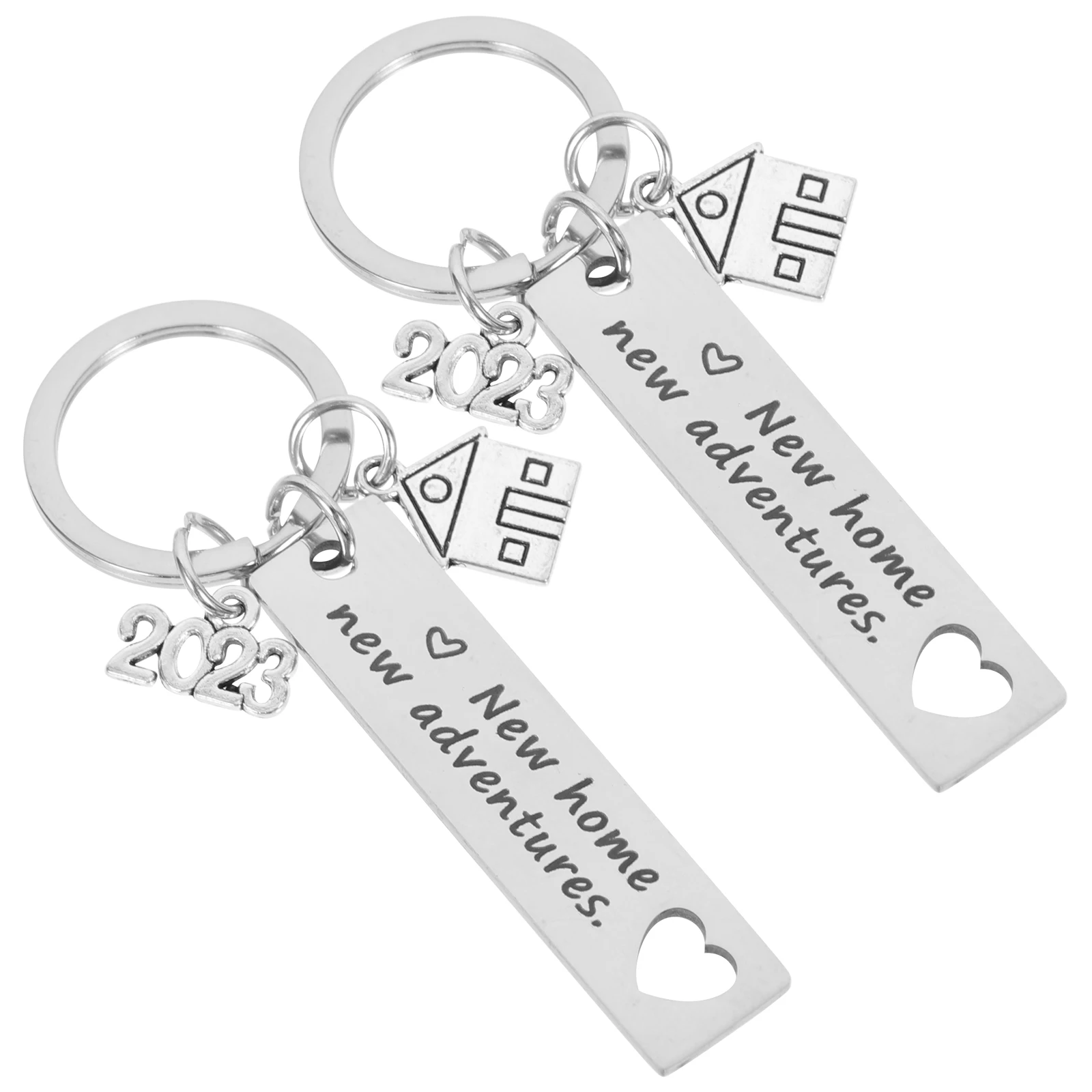 

2Pcs Keychains Stainless Steel New Home Gift Housewarming Bag Ornament Metal Key Pendants Lightweight Keepsake Popular