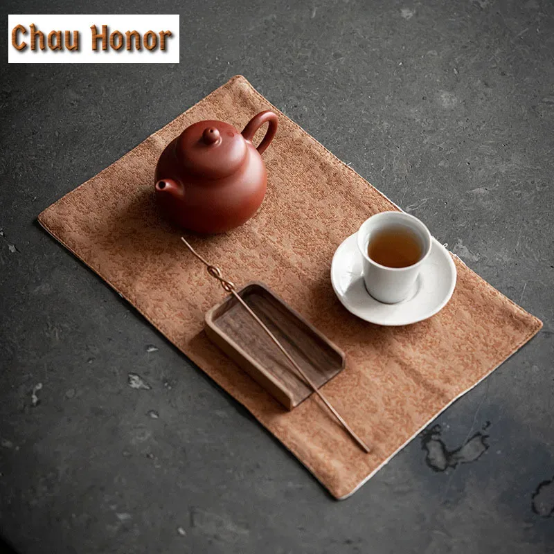 Japanese Cotton Hemp Double-sided Thickened Tea Towel Household Dry Bubble Pot Square Tea Napkins Water Absorption Clean Towel