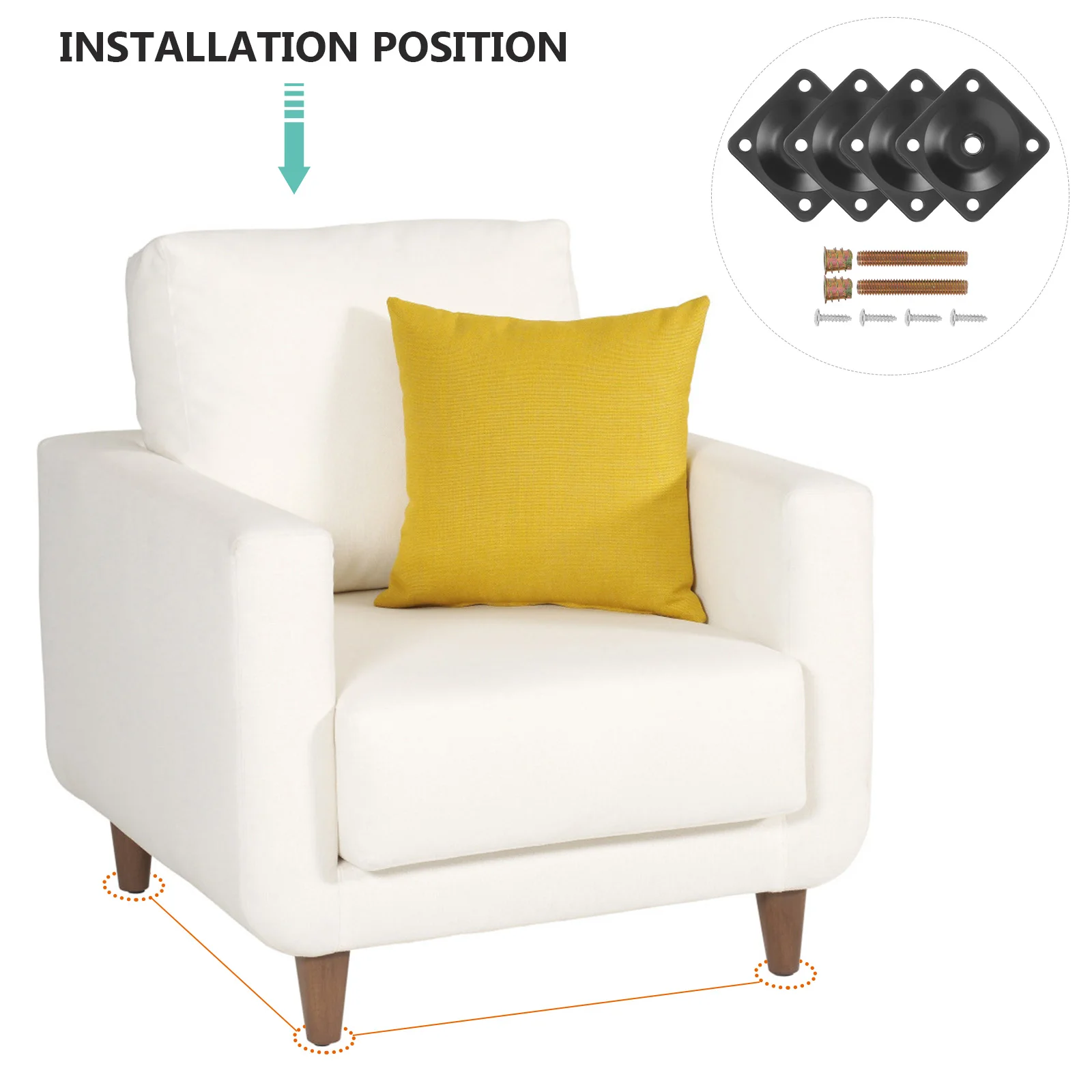 

1 set Furniture Sofa Foot Cover Brackets Metal Table Leg Connectors Fixing Plates Office Legs for Broken