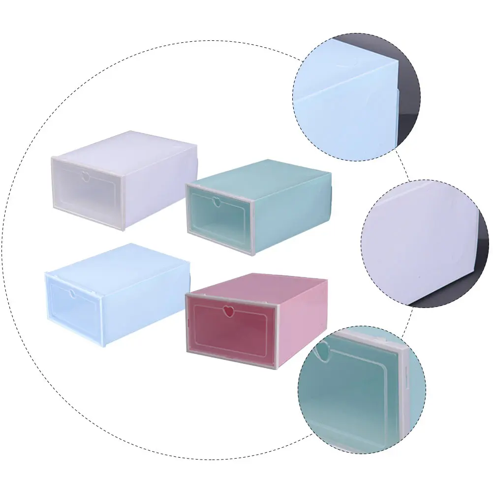 

4pcs Large Capacity Plastic Storage Boxes for Shoes Transparent Window Waterproof Organizer Shoe Cases Storage Solution