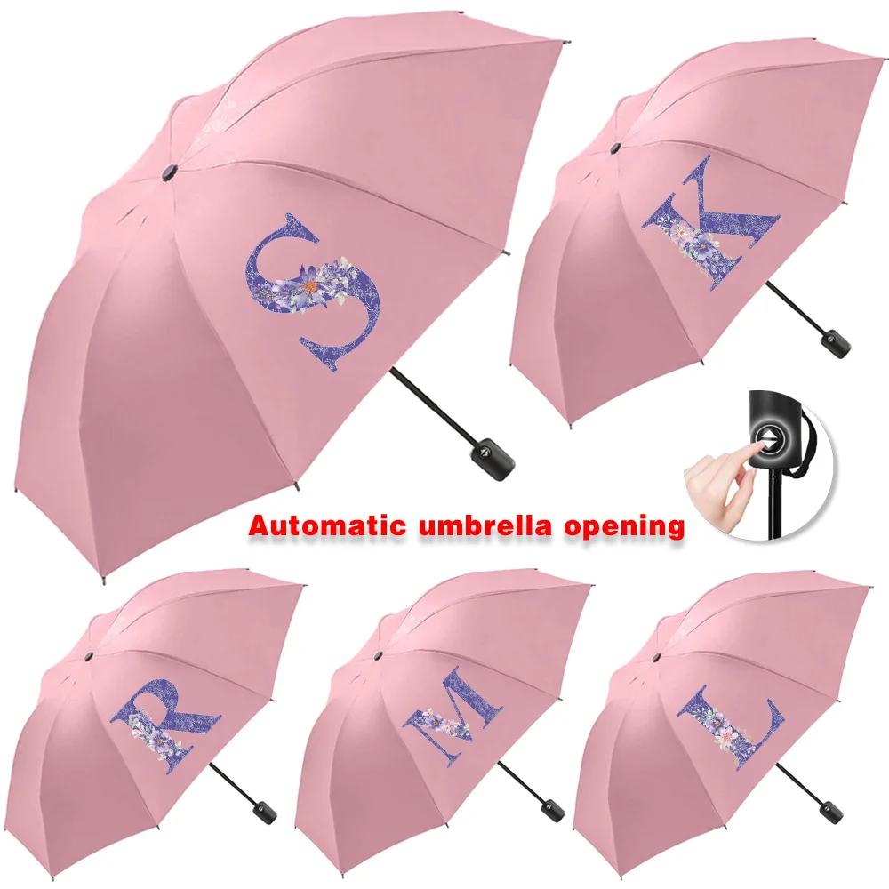 

Sunshade Sunscreen Rain Umbrellas UV Automatic Umbrella Travel Essentials Cute Print Outdoor Picnics Hiking Tours Purple flower