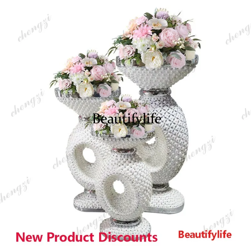 03 New Chinese Simulation Flower Floor Flower Ware Hotel Mall Ornament