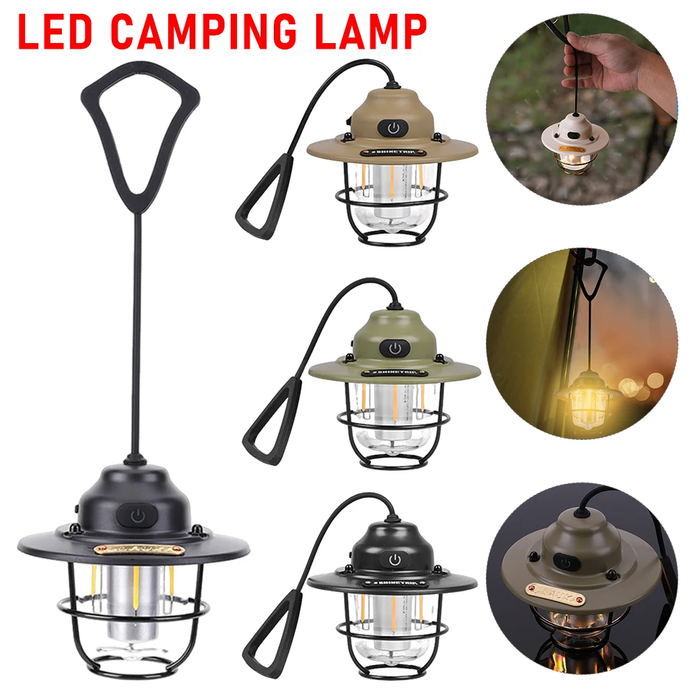 1200mAh Camping Light Emergency Lantern 2700K/6500K LED Chandelier Light Retro Atmosphere Chandelier Stepless Dimming For Outdoo