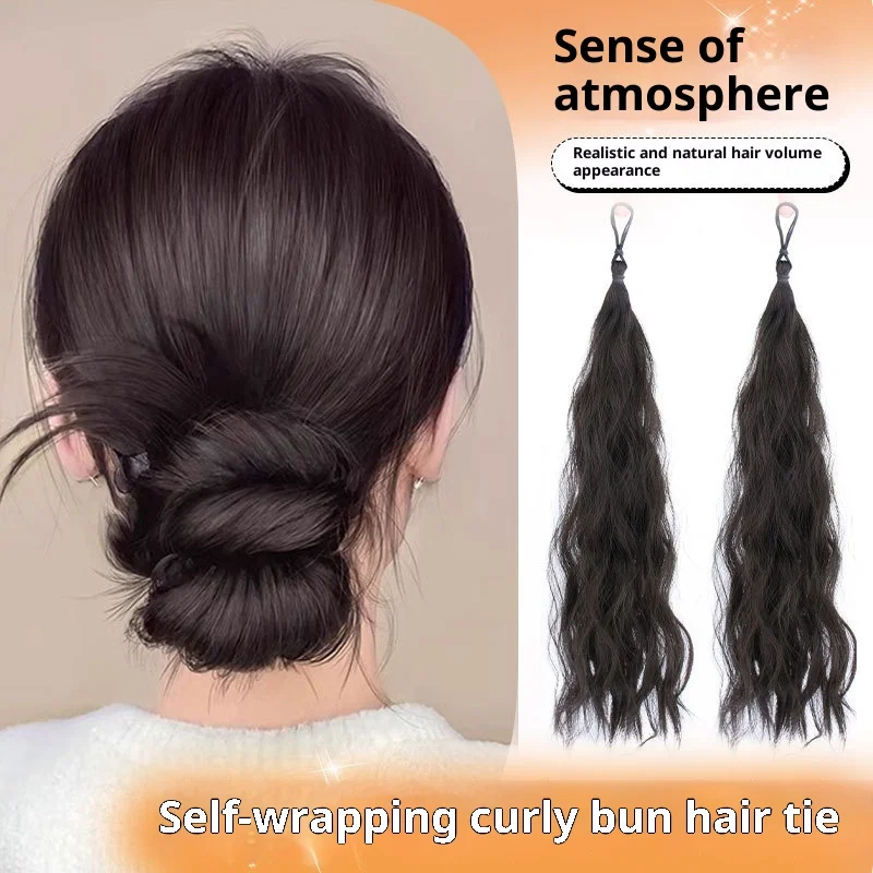 Bun de cheveux synthétiques pour femmes, Simulation de chignon, naturel, Invisible, moelleux, augmente le Volume, queue de cheval bouclée