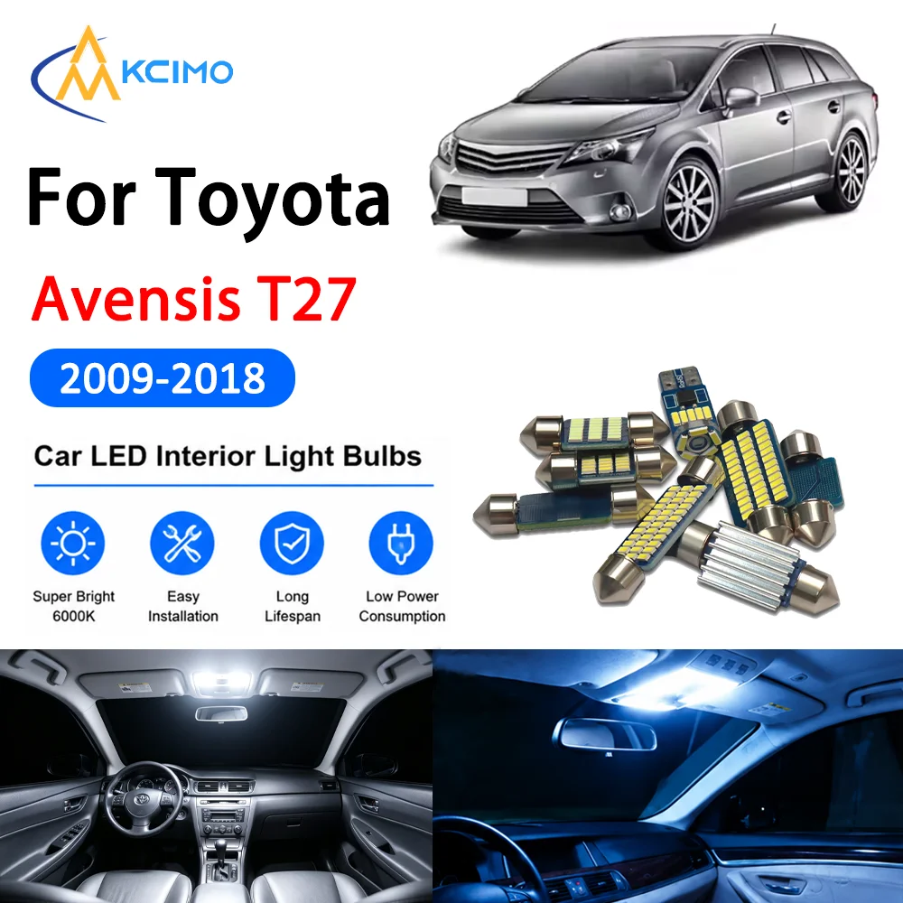 Complete LED Interior Dome Light Kit For Toyota Avensis T27 2009-2018 Door Courtesy Bulb Canbus Bright Reading Safer Lights