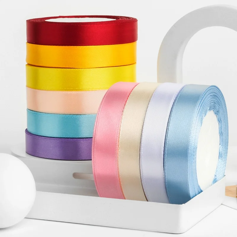 

22meters/lot 15mm Satin Ribbon for DIY Bow Craft Decor Wedding Party Decoration Gift Wrapping Ribbon Clothes Auxiliary Materials