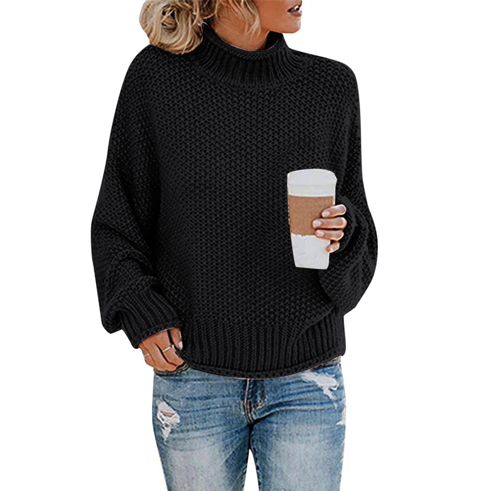 Sweater Female Autumn Winter Knitted Women Sweater Pullover Female Tricot Jersey Jumper Femme High Collar Women Clothes