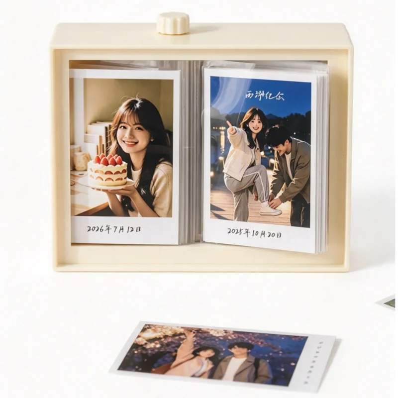 Album Page Flipping Rotating Frame, Polaroid Photo Frame, Idol Star Storage Card Book, 3-inch Photo Commemorative Photo Ornament
