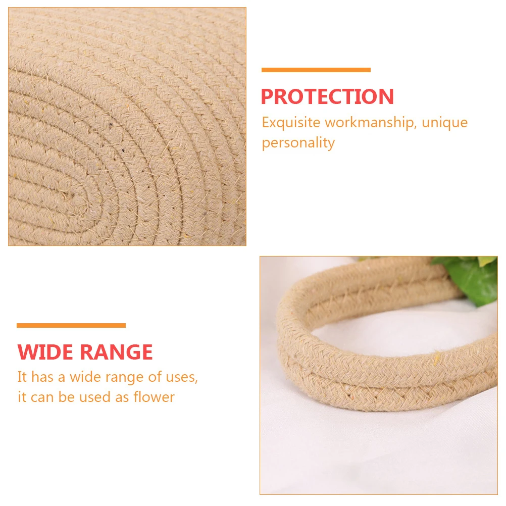 

1pc Rope Woven Shoulder Large Cotton Linen Storage Handmade Hamper for Flowers Gifts Home Outdoor Use Portable for Child