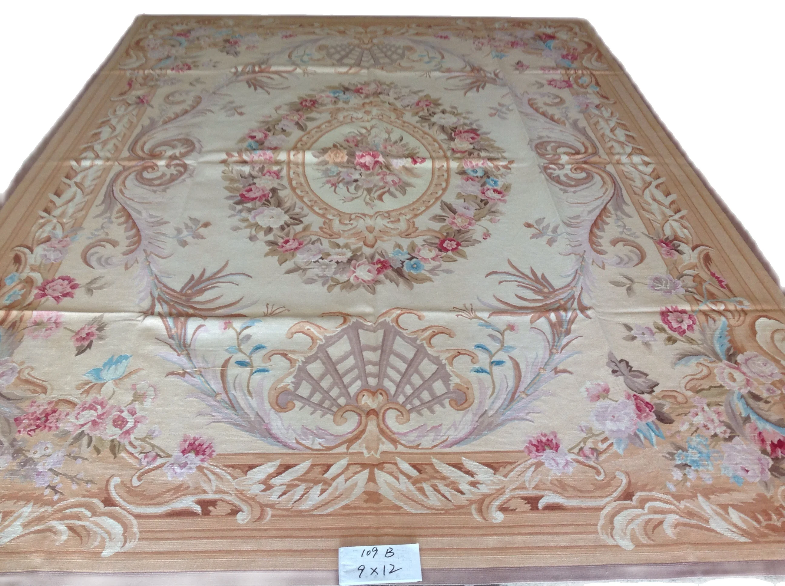 

Free shipping 9'x12' Stunning French style Aubusson Carpets Handmade Rugs Woolen French Aubusson Rugs