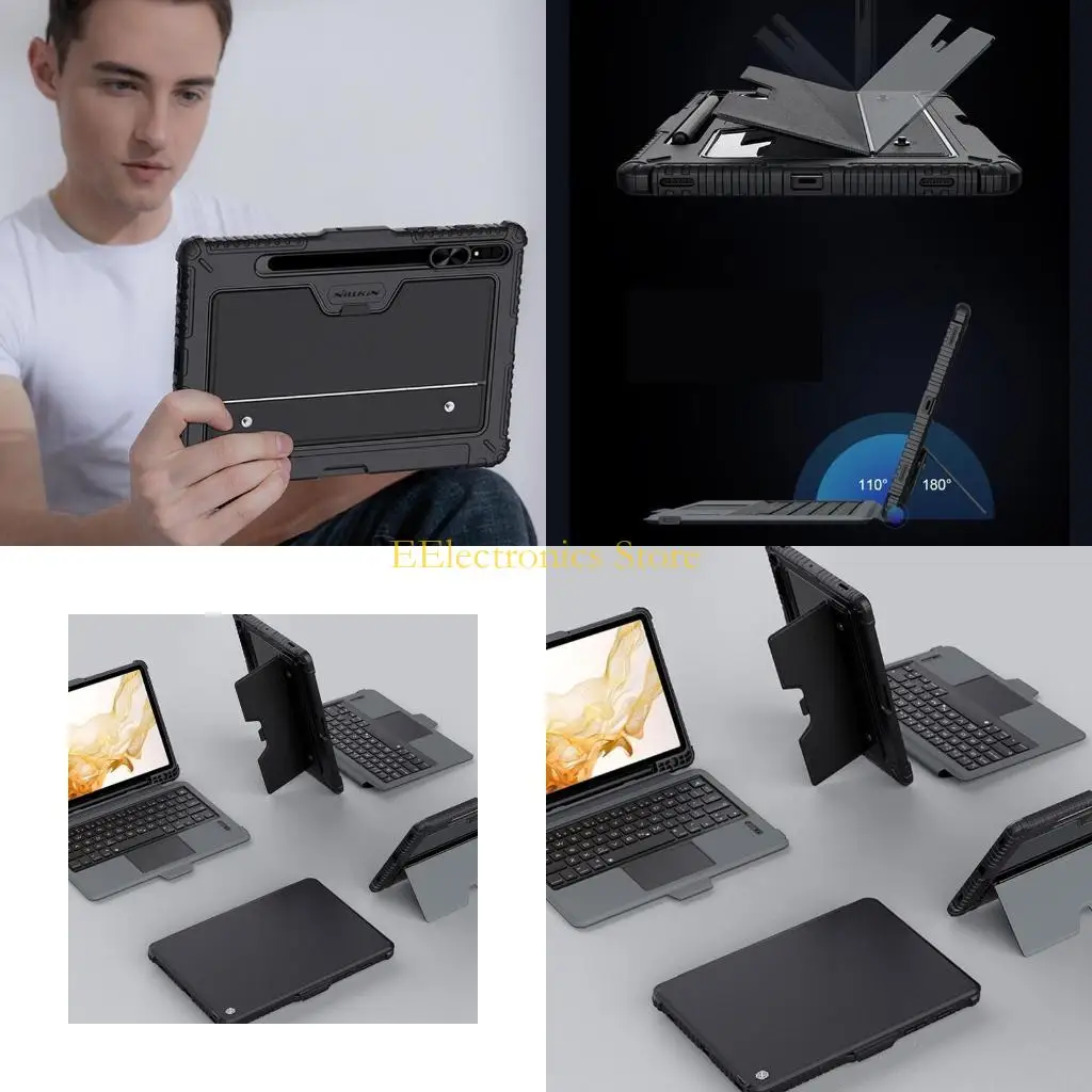 B03C Bluetooth-compatible Keyboard for Case Detachable Keyboard Leather Cover for SamsungGalaxy Tab Auto Sleep Wake